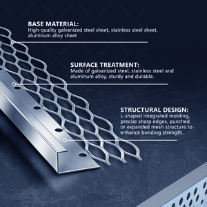 Perfil de Protección de Esquinas para Paneles de Yeso, Galvanizado, Recubrimiento Delgado, para <span class=keywords><strong>Enlucido</strong></span> - Product Image 2