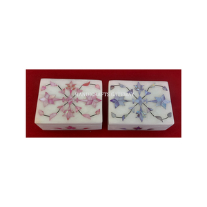 Propósito de regalo especial de San Valentín con Cajas de Regalo de anillo y reloj de caja de incrustaciones de madre de perla de mármol hecha a mano de tamaño estándar - Product Image 1