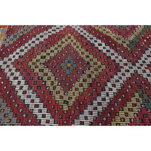 Alfombra Turca Vintage de 5.3x9.3 pies, Alfombra Oriental de Lana Roja Kilim - Product Image 5