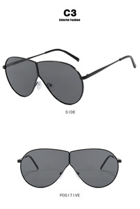 Fenyi venta al por mayor moda a prueba de viento marco grande de una pieza sombrilla personalidad calle tiro tendencia UV400 gafas de sol de Metal mujeres - Product Image 6