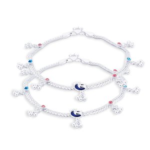 Magnifiques chevillères en argent avec pierres précieuses colorées, chevillères en argent sterling 925, chaînes élégantes pour femmes et filles - Product Image 2