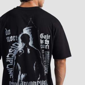 T-shirt de fitness en jersey D Code (noir) 200g, motif uni, léger, pour entraînement et sport, avec impression sérigraphiée - Product Image 5