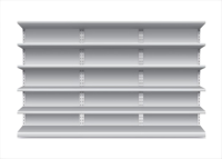 Étagère de présentation en métal robuste et durable, étagères solides, installation rapide, revêtement en poudre époxy, pour les supermarchés, murale