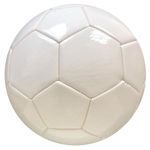 Ballon de football personnalisé en cuir PU blanc uni, cousu à la machine, écologique, durable, taille 5, entraînement, design vierge, impression de logo - Product Image 1