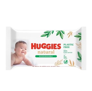 Lingettes humides pour bébé Huggies Pure Baby, lingettes nettoyantes en tissu doux, paquet de 10 - 560 lingettes au total pour l'hygiène et les soins du bébé - Product Image 2