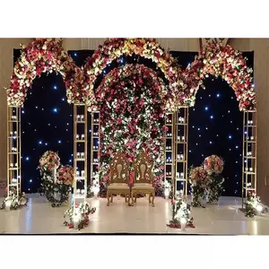 Stylish Wedding Metal Mandap With Floral Decoration Newly Designed Wedding Event Metal Mandap Wedding Decor Metal Mandap Setup