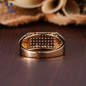 0.45 TDW Bague en or jaune avec diamant taillé rond par Lab-Stone/Bague en diamant luxueux/Couleur EF-VS - Product Image 4