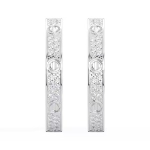 New Indian Manufactured Luxury Moissanite Diamond <b>Earrings</b> for Women's Certified Round Cut Sustainable Fine Available For Sale - Product Image 4