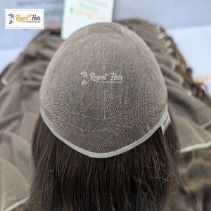 Vente en gros, stock disponible, toupet REGENT Full Lace pour homme, cheveux Remy noués à la main, trame avec styles naturels de vagues d'eau, texture droite - Product Image 6