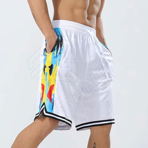 Venta al por mayor OEM nuevo logotipo personalizado pantalones cortos de malla pantalones cortos de calle correr gimnasio pantalones cortos de baloncesto con estampado en blanco - Product Image 4