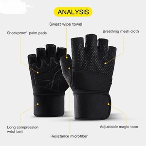 Guantes de Halterofilia de Medio Dedo de Cuero Genuino de la Mejor Calidad Profesional GAF, Guantes de Gimnasio para Entrenamiento Físico para Hombres y Mujeres - Product Image 2