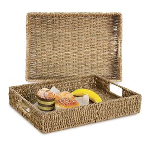 Tissage d'herbe de mer de nouveaux styles, plateau organisateur de salle de bain à bas prix, décor intérieur d'hôtel, plateaux de baignoire - Product Image 2