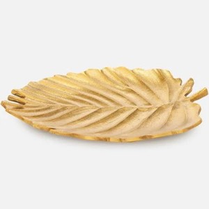 ถาดโลหะสีทองแบบนำกลับมาใช้ใหม่ได้ถาดโลหะสีน้ำตาลแดงแบบใช้ซ้ำได้ของตกแต่งหรูหราพร้อมลวดลายที่ได้แรงบันดาลใจจากใบไม้ - Product Image 3