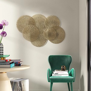 Arte de la pared Decoración Floral de Metal para el hogar Escultura de hierro hecha a mano Elegante acento Interior Sala de estar Dormitorio Decoración - Product Image 3