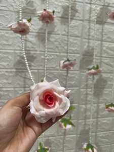 พวงมาลัยมุกดอกกุหลาบเทียมสำหรับงานแต่งงานอินเดีย nikah mandap & ของตกแต่งบ้านฉากหลังปาร์ตี้สีแบบกำหนดเองตกแต่งวัด - Product Image 3