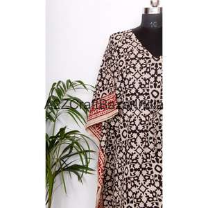 Cotton Hand Made Night Wear Korean Sleeved Women Kaftan <b>Light</b> Weight Beach Wear Summer Dress Handmade Pure Cotton Summer Autumn - Product Image 2