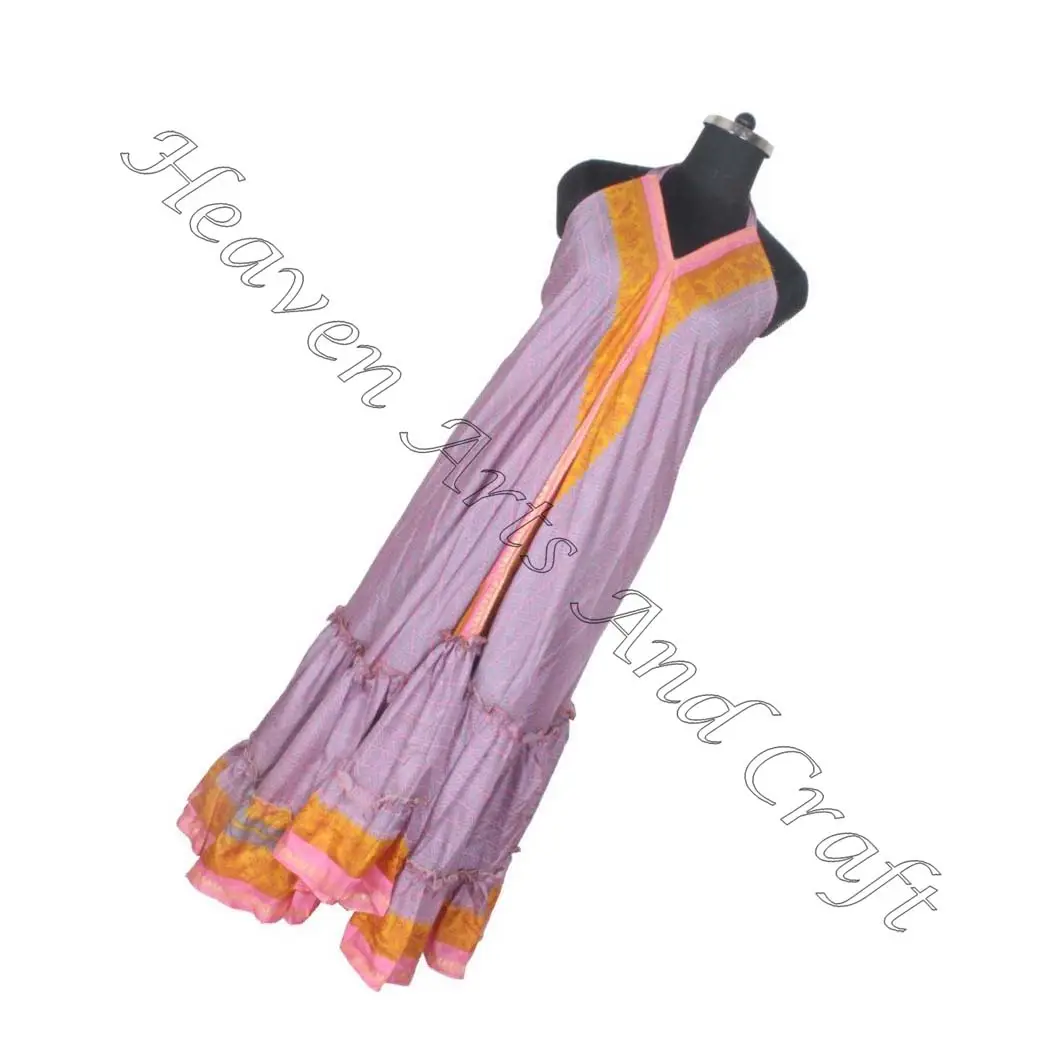 Bohemian Dress New Vintage Silk And Saree Dress Fashionable And Trendy Item For Girl Ladies And Women Ladies Elegant Dinner Gown