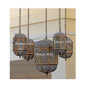 <b>Set</b> Of 5 Different Size Metal <b>Lantern</b> Designer Customized Shape Candle Hanging <b>Lantern</b> For Wedding Decorations - Product Image 1