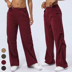 Vêtements personnalisés pour femmes pantalons de sport droits amples pantalons cargo taille haute séchage rapide à la mode pour l'été tenue décontracté - Product Image 4