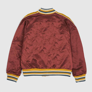 Chaqueta bomber de invierno de béisbol reversible de satén de color personalizado al por mayor, nueva chaqueta de Letterman de talla grande para ropa de invierno High Street - Product Image 3