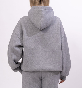 Sudaderas con capucha de gran tamaño de algodón 100% de alta calidad para mujer, chándal personalizado con logotipo impreso DTG al por mayor OEM con patrón sólido - Product Image 4