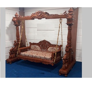 Luxury Modern Teak <b>Wood</b> Carved Indoor <b>Swing</b> Jhula-Durable Customizable Size & Color - Product Image 1