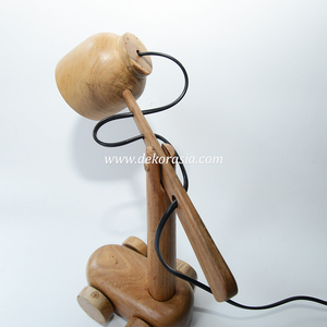 Lampe de chevet LED en bois de style moderne, forme unique personnalisée, naturelle, décorative, alimentation électrique, pour chambre à coucher - Product Image 4