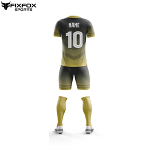 Ensemble de maillot de football personnalisé sublimé pour hommes, col en V, manches courtes, dégradé de couleurs, short, chaussettes, coupe athlétique toutes saisons - Product Image 6