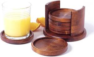 Sous-verres en noyer Élégance en bois fabriquée à la main pour votre maison Parfait pour ajouter une touche de sophistication à n'importe quel espace - Product Image 4