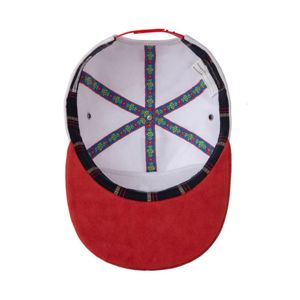 Garras N Roses Gorra de recuerdo de 7 paneles en blanco y rojo con ancla bordada a mano Parche de lingote de oro deslustrado Ajuste ajustable - Product Image 3