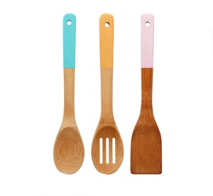 Servidores de ensalada de madera de acacia Servidores de ensalada de madera de mango de metal dorado Juego de 2 SERVIDORES DE ENSALADA DE MADERA JUEGO DE 2 COCINA ÚNICA HECHA A MANO - Product Image 5