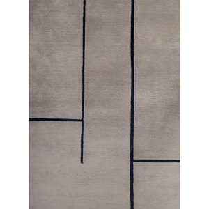 Alfombra de Lana Anudada a Mano Sthir, Gris y Negra, con Patrón Abstracto, Estilo Boho, para Dormitorio, Sala de Estar, AIWL-3010, Rectangular, para Pasillo o Habitación - Product Image 3