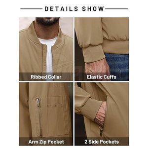 Chaqueta Bomber de Invierno 2026 de Bajo Precio, Personalizable con Logotipo Frontal, Forro Polar, Secado Rápido, Transpirable, con Forro de Cuero de Alta Calidad para Hombre - Product Image 6