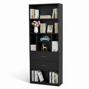 Étagère à livres contemporaine en chêne, style minimaliste moderne, avec tiroirs, pour bureau à domicile et salon, 70x28x180cm KS68245 - Product Image 3