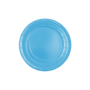 Assiettes en papier bleues Party Love 17 cm jetables pour fêtes, sac de 12 pièces - Product Image 2