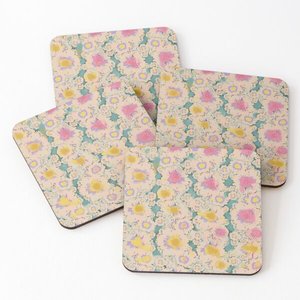 Revestidores de madera multicolor con posavasos impresos para servir té, Juego de 4 piezas, utensilios de cocina, superventas, suministros de cocina, mantel individual - Product Image 2