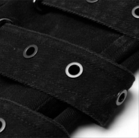 Pantalon en jean décontracté respirant coupe régulière effet mouillé style gothique avec détails en dentelle, sexy, en latex, streetwear, pour soirée, hiver, tenue décontractée, mode