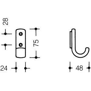 <b>Single</b> Wall Hook 477.90.060 47mm Projection Polyamide Pure <b>White</b> 72mm Height by HEWI - Product Image 4