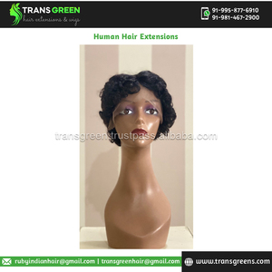 Court Bob Curly Perruque Remy Hair Grade 100% Extensions de cheveux humains vierges indiens bruts non transformés au moins prix à vendre - Product Image 2