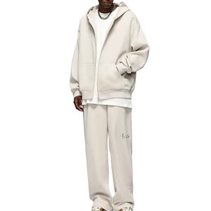 Nueva Llegada: Chándales Personalizables para Hombre con Hombros Caídos y Cremallera, 100% Algodón, Forro Polar Grueso, Lisos, Casuales y Oversize - Product Image 1