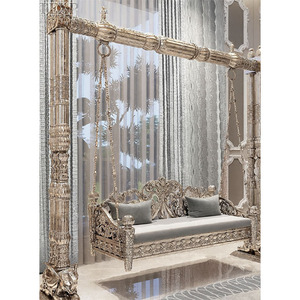 Columpio de Diseño con Aspecto de Plata Alemana, Tallado a Mano, de Lujo, Tradicional Indio, Moderno, de Madera de Teca, Personalizado y Profesional - Product Image 1