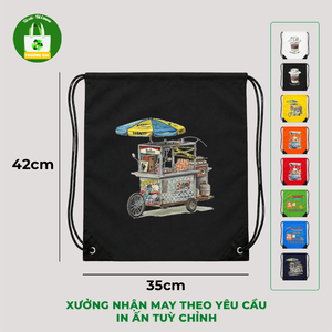 Truong Gia <b>Drawstring</b> <b>Backpack</b> Canvas 35x42cm Waterproof Printed Casual Daily Use - Product Image 3