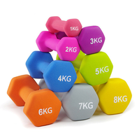 Ensemble d'haltères hexagonales en néoprène léger et coloré pour la musculation à domicile
