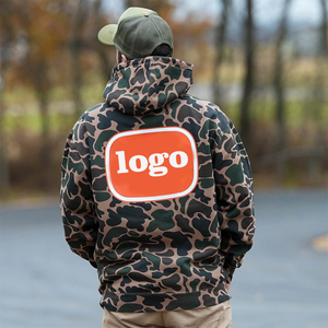 Custom Men's Duck <strong>Camo</strong> Heavyweight Hoodie Canvas <strong>Waterproof</strong> Breathable Camouflage Print Hunting Fishing Outdoor Rain <strong>Jacket</strong> - Product Image 2