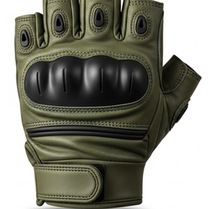Guantes tácticos de medio dedo transpirables OEM con protección de nudillos duros para uso en exteriores y equitación - Product Image 3