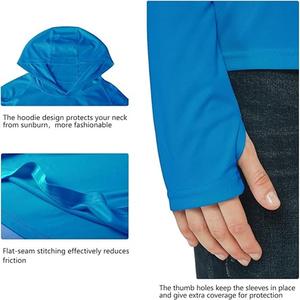 Sweat-shirt à capuche léger de haute qualité pour femmes, à séchage rapide, manches longues, imprimé classique, jersey imperméable pour l'été - Product Image 3