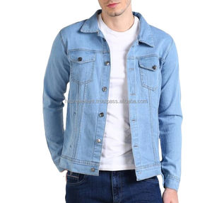 Veste en jean 100% coton brut pour hommes style court personnalisé jeans d'hiver avec fermeture à boutons sur le devant avec poches veste pour hommes - Product Image 4