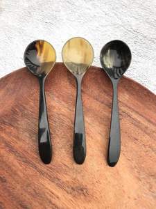 CUCHARA DE CUERNO DE BÚFALO NATURAL DE CALIDAD DE BELLEZA PARA CAFÉ TÉ Cuerno de vino Juego de cucharas Utensilios de cocina Vajilla Cucharas de cuerno - Product Image 3
