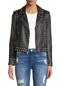 Nouvelles vestes en cuir élégantes de couleur noire pour les femmes à des fins extérieures - Product Image 5