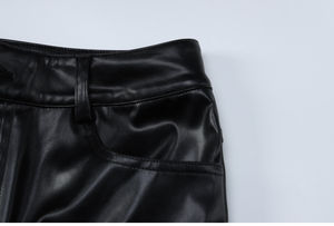 Pantalones de Mujer Ajustados de Piel Sintética Brillante, Elásticos, Impermeables, Cortavientos, con Bolsillos, Cintura Alta, para Invierno - Product Image 5